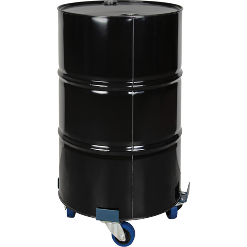 Drum Dolly, Steel, 1400 lbs. Capacity, 24" Diameter, Blue Elastic Casters Brunswick Fyr & Safety
