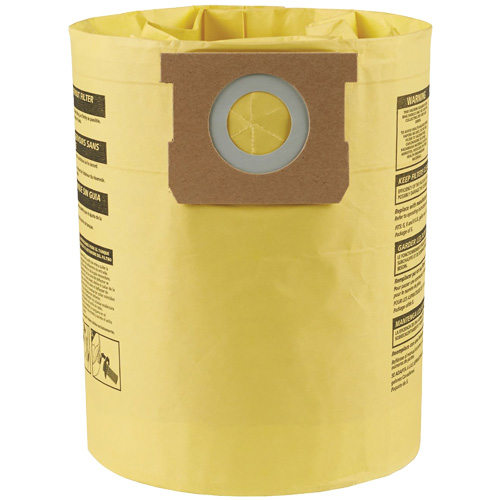 Sacs filtrants pour d&eacute;bris secs jetables &agrave; haute efficacit&eacute; de type H, 5 - 8 gal. US Brunswick Fyr & Safety