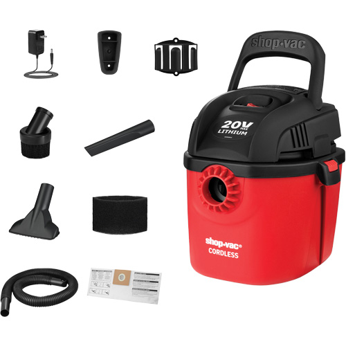 Cordless Wet/Dry Vacuum, 20 V, 1 gal. Capacity Brunswick Fyr & Safety