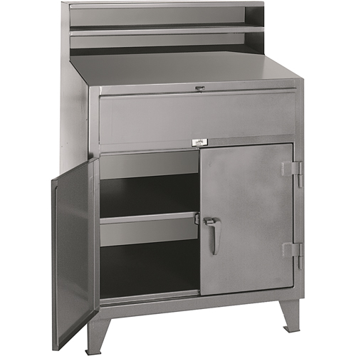 Cabinet Shop Desks, 36" W x 28" D x 54" H, Grey Brunswick Fyr & Safety