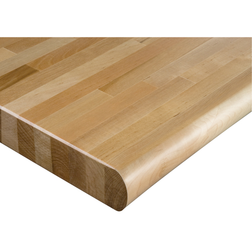 Laminated Hardwood Workbench Top, 48" W x 30" D, Bullnose Edge, 1-3/4" Thick Brunswick Fyr & Safety