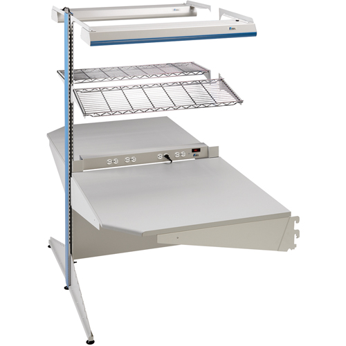 Postes de travail modulaires ergonomiques - Exemples de configurations - A-DC Ajouts de coin &agrave; deux c&ocirc;t&eacute;s, 36" la x 56" p x 84" h, Ajout de coin &agrave; deux c&ocirc;t&eacute;s Brunswick Fyr & Safety