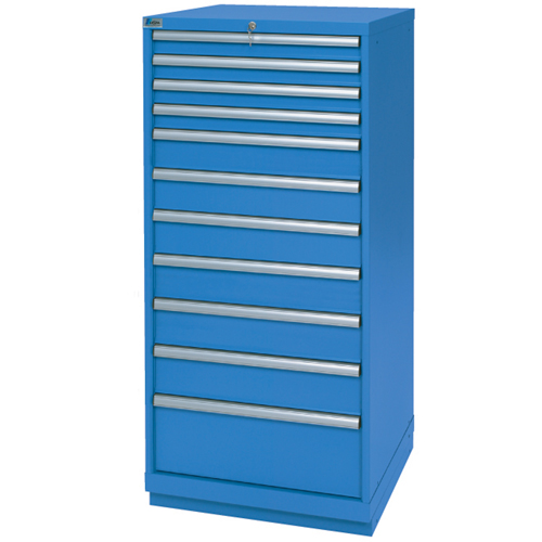 Armoires de rangement avec tiroirs, 11 tiroirs, 28-1/4" la x 28-1/2" p x 59-1/2" h, Bleu brillant Brunswick Fyr & Safety