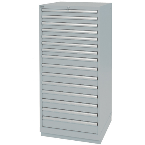 Drawer Cabinets, 15 Drawers, 28-1/4" W x 28-1/2" D x 59-1/2" H, Grey Brunswick Fyr & Safety