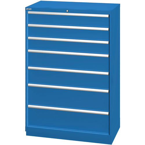 Drawer Cabinets, 7 Drawers, 40-1/4" W x 22-1/2" D x 59-1/2" H, Bright blue Brunswick Fyr & Safety
