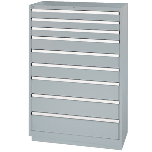 Drawer Cabinets, 9 Drawers, 40-1/4" W x 22-1/2" D x 59-1/2" H, Grey Brunswick Fyr & Safety