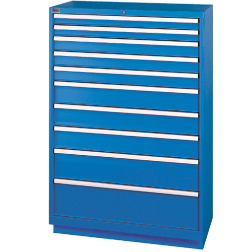 Drawer Cabinets, 10 Drawers, 40-1/4" W x 22-1/2" D x 59-1/2" H, Bright blue Brunswick Fyr & Safety