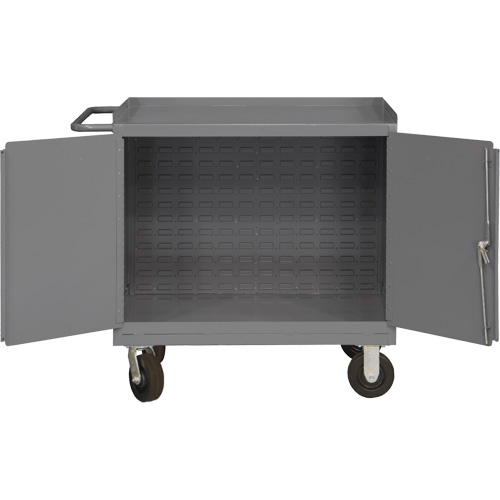 Mobile Workbench Cabinet with Louvered Panel Back, Steel Surface Brunswick Fyr & Safety