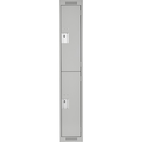 Clean Line Lockers, 2 -tier, 12" x 18" x 72", Steel, Grey, Rivet (Assembled) Brunswick Fyr & Safety