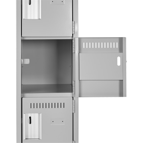 Clean Line Lockerette, 6 -tier, Bank of 4, 48" x 18" x 72", Steel, Beige, Rivet (Assembled) Brunswick Fyr & Safety