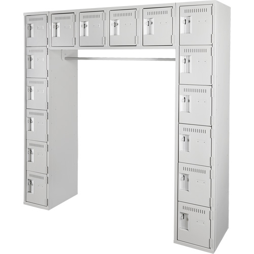 Assembled Archettes Clean Line Economy Lockers, 16 -tier, Bank of 3, 18" x 72" x 12", Steel Brunswick Fyr & Safety