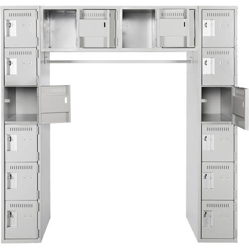 Assembled Archettes Clean Line Economy Lockers, 16 -tier, Bank of 3, 18" x 72" x 12", Steel Brunswick Fyr & Safety