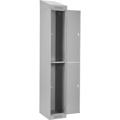 Clean Line Lockers, 2 -tier, Bank of 4, 48" x 18" x 78", Steel, Grey, Rivet (Assembled) Brunswick Fyr & Safety