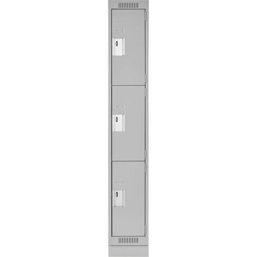 Casiers Clean Line, 3 niveaux, 12" x 18" x 76", Acier, Gris, Rivet (assembl&eacute;) Brunswick Fyr & Safety