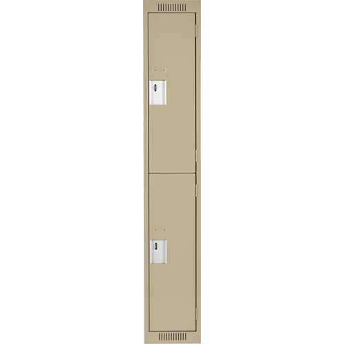 Clean Line Lockers, 2 -tier, 12" x 18" x 72", Steel, Beige, Rivet (Assembled) Brunswick Fyr & Safety