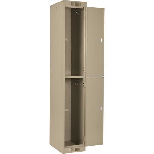 Clean Line Lockers, 2 -tier, Bank of 3, 36" x 18" x 72", Steel, Beige, Rivet (Assembled) Brunswick Fyr & Safety