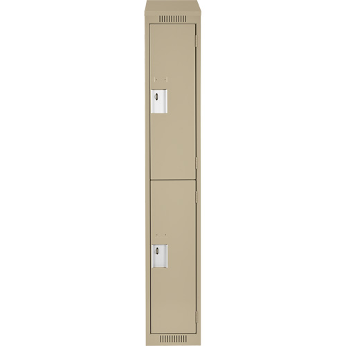 Casiers Clean Line, 2 niveaux, 12" x 18" x 78", Acier, Beige, Rivet (assembl&eacute;) Brunswick Fyr & Safety