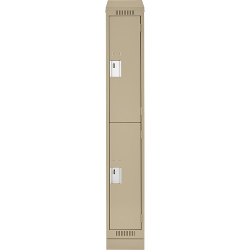 Casiers Clean Line, 2 niveaux, 12" x 18" x 82", Acier, Beige, Rivet (assembl&eacute;) Brunswick Fyr & Safety
