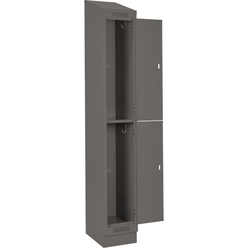 Clean Line Lockers, 2 -tier, Bank of 4, 48" x 18" x 82", Steel, Charcoal, Rivet (Assembled) Brunswick Fyr & Safety