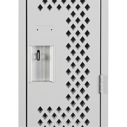 Clean Line Lockers, 2 -tier, 12" x 15" x 72", Steel, Grey, Rivet (Assembled), Perforated Brunswick Fyr & Safety