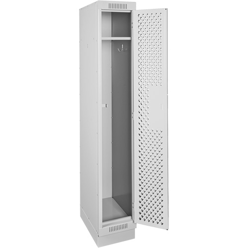 Casiers Clean Line, 12" x 15" x 76", Acier, Gris, Rivet (assembl&eacute;), Perfor&eacute; Brunswick Fyr & Safety