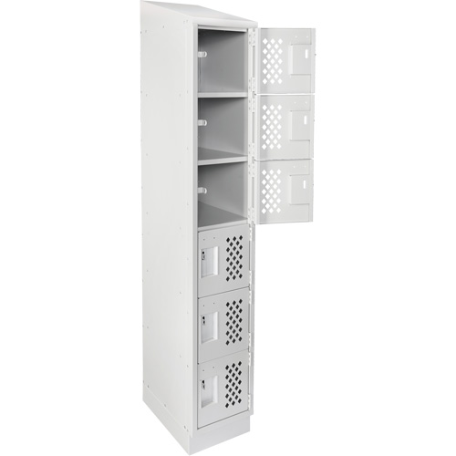 Assembled Lockerettes Clean Line Perforated Economy Lockers, 6 -tier, 18" x 72" x 12", Steel Brunswick Fyr & Safety