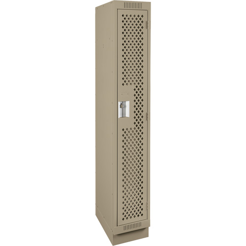Casiers Clean Line, 12" x 15" x 76", Acier, Beige, Rivet (assembl&eacute;), Perfor&eacute; Brunswick Fyr & Safety