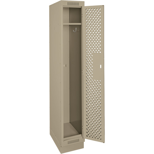 Casiers Clean Line, 12" x 15" x 76", Acier, Beige, Rivet (assembl&eacute;), Perfor&eacute; Brunswick Fyr & Safety