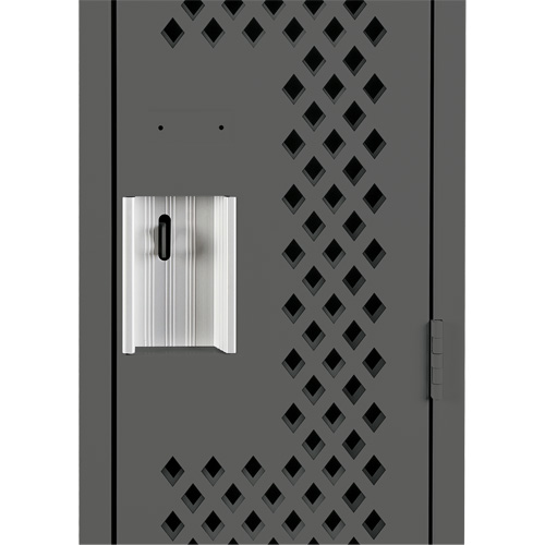 Clean Line Lockers, Bank of 3, 36" x 15" x 72", Steel, Charcoal, Rivet (Assembled), Perforated Brunswick Fyr & Safety