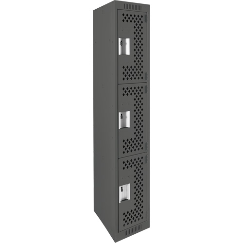 Casiers Clean Line, 3 niveaux, 12" x 12" x 72", Acier, Charbon, Rivet (assembl&eacute;), Perfor&eacute; Brunswick Fyr & Safety