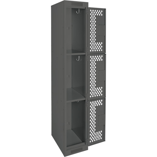 Casiers Clean Line, 3 niveaux, 12" x 12" x 72", Acier, Charbon, Rivet (assembl&eacute;), Perfor&eacute; Brunswick Fyr & Safety