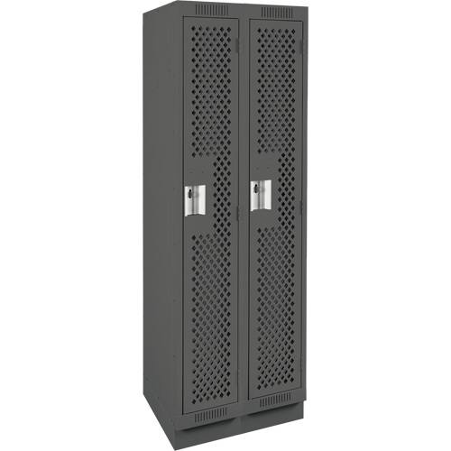 Casiers Clean Line, Bloc de 2, 24" x 12" x 76", Acier, Charbon, Rivet (assembl&eacute;), Perfor&eacute; Brunswick Fyr & Safety