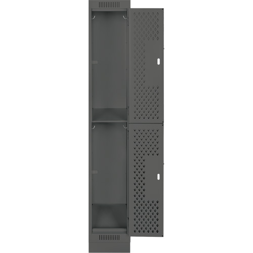 Casiers Clean Line, 2 niveaux, 12" x 12" x 76", Acier, Charbon, Rivet (assembl&eacute;), Perfor&eacute; Brunswick Fyr & Safety
