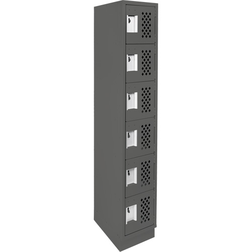 Assembled Lockerettes Clean Line Perforated Economy Lockers, 6 -tier, 18" x 72" x 12", Steel Brunswick Fyr & Safety