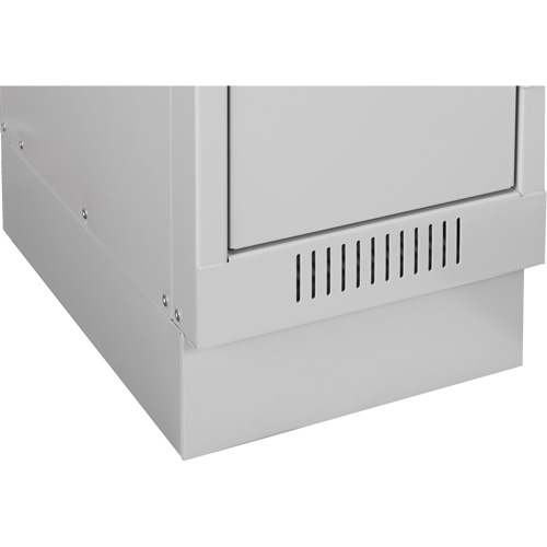 Clean Line Economy Lockers Recessed Base, 4 Banks, 4" H x 48" W x 18" D, Grey, Steel Brunswick Fyr & Safety