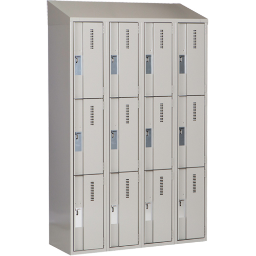 Casiers robustes Concorde, 3 niveaux, Bloc de 4, 48" x 18" x 78", Acier, Gris, Soud&eacute; (assembl&eacute;) Brunswick Fyr & Safety