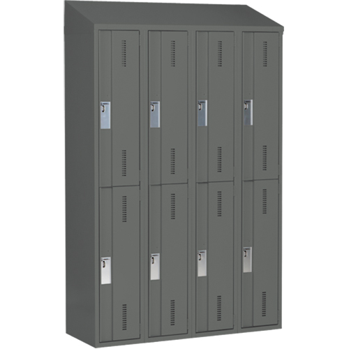 Casiers robustes Concorde, 2 niveaux, Bloc de 4, 48" x 18" x 78", Acier, Charbon, Soud&eacute; (assembl&eacute;) Brunswick Fyr & Safety