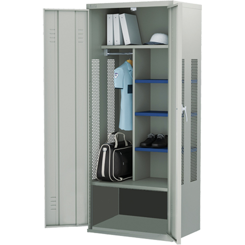 Casier pour &eacute;quipement, Acier, 36" la x 24" p x 72" h, Gris Brunswick Fyr & Safety