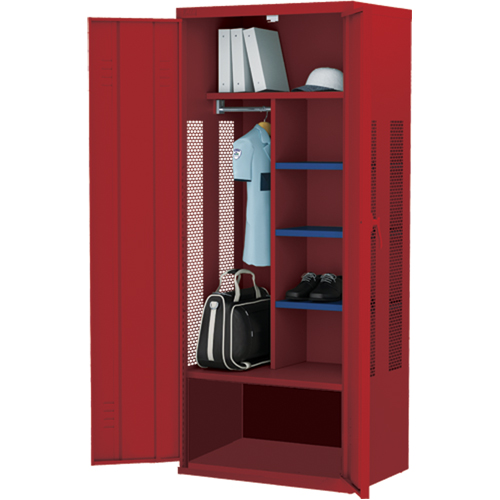 Deluxe Gear Locker, Steel, 36" W x 24" D x 72" H, Red Brunswick Fyr & Safety