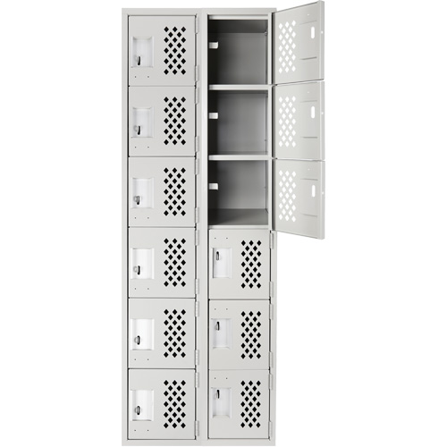 Clean Line Lockerettes, 6 -tier, Bank of 2, 18" x 72" x 12", Steel Brunswick Fyr & Safety