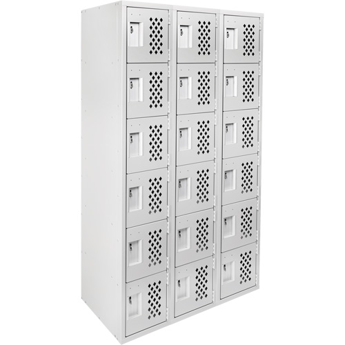 Clean Line Lockerettes, 6 -tier, Bank of 3, 18" x 72" x 12", Steel Brunswick Fyr & Safety