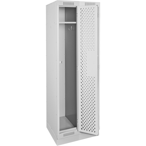 Clean Line Lockers, Bank of 2, 24" x 18" x 76", Steel, Grey, Rivet (Assembled), Perforated Brunswick Fyr & Safety
