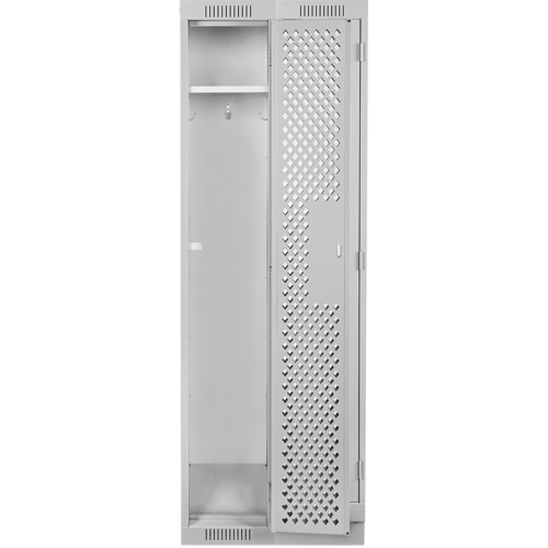 Clean Line Lockers, Bank of 2, 24" x 18" x 76", Steel, Grey, Rivet (Assembled), Perforated Brunswick Fyr & Safety