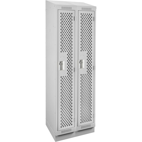 Casiers Clean Line, Bloc de 2, 24" x 15" x 82", Acier, Gris, Rivet (assembl&eacute;), Perfor&eacute; Brunswick Fyr & Safety