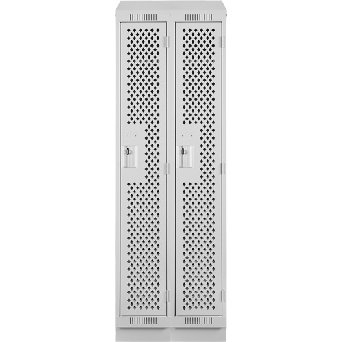 Casiers Clean Line, Bloc de 2, 24" x 15" x 82", Acier, Gris, Rivet (assembl&eacute;), Perfor&eacute; Brunswick Fyr & Safety