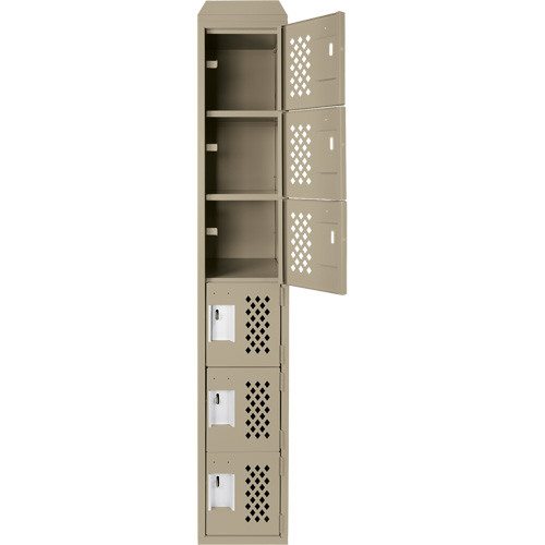 Clean-Line Perforated Lockerette, 6 -tier, 12" x 72" x 12", Steel Brunswick Fyr & Safety