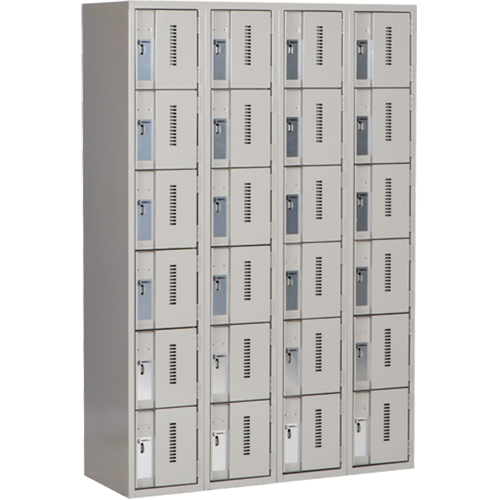 Casiers robustes Concorde, 6 niveaux, Bloc de 4, 48" x 18" x 72", Acier, Gris, Soud&eacute; (assembl&eacute;) Brunswick Fyr & Safety