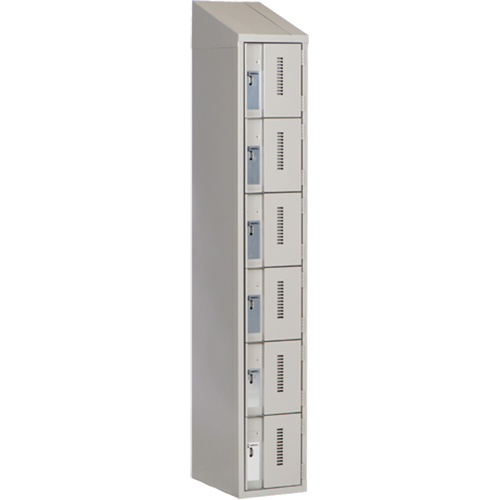 Concorde Heavy-Duty Lockers, 6 -tier, 12" x 18" x 78", Steel, Grey, Welded (Assembled) Brunswick Fyr & Safety