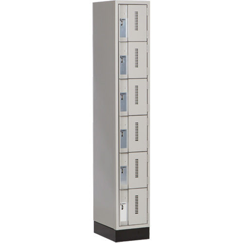 Concorde Heavy-Duty Lockers, 6 -tier, 12" x 18" x 76", Steel, Grey, Welded (Assembled) Brunswick Fyr & Safety
