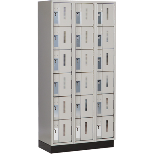 Casiers robustes Concorde, 6 niveaux, Bloc de 3, 36" x 18" x 76", Acier, Gris, Soud&eacute; (assembl&eacute;) Brunswick Fyr & Safety